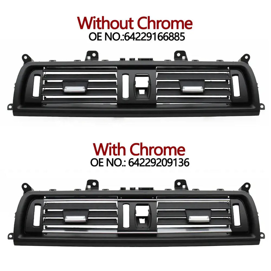 LHD RHD Car Front Rear Air Conditioning Chromed AC Vent Grille Outlet Cover Panel For BMW 5 Series F10 F11 F18 520i 523i 525i by InterCyprus Trading Ltd