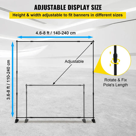 2.4x2.4M Adjustable Telescopic Backdrop Stand