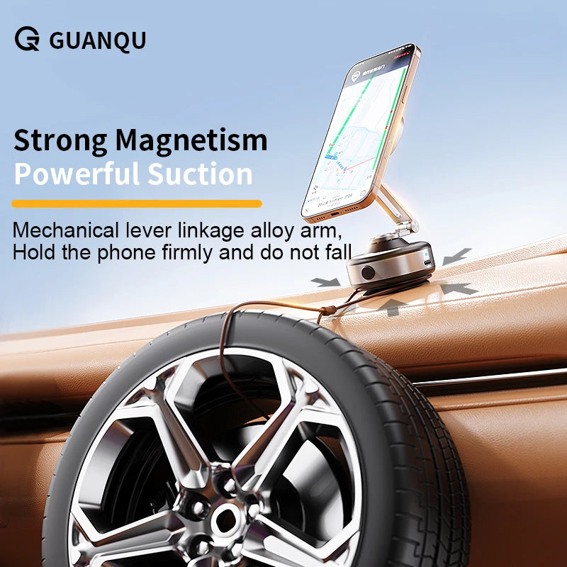 CrownQu Car Electric Vacuum Phone Mount &ndash; 360 Degree Rotation with Strong Magnetic Suction