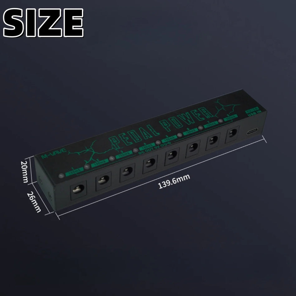 M-VAVE Pedal Power &ndash; Eight Isolated Outputs For 9V Pedals