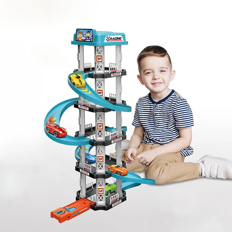 Educational Racing Car Park Toy Set - Gliding Track Puzzle for Kids Ages 3-5 XL13901