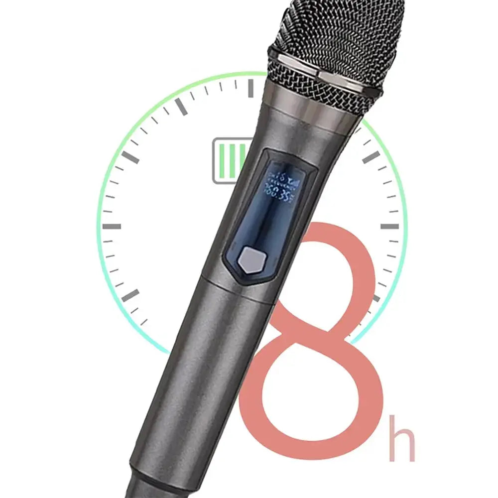KEBIDUMEI Wireless Microphone UHF Fixed Frequency 2 Channels Handheld Mic For Party Karaoke Professional Church Show Meeting by InterCyprus Trading Ltd