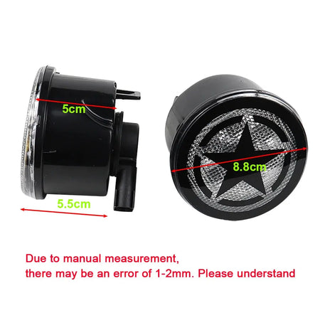 LED Turn Signal Lights for Jeep Wrangler JK & Unlimited 2007-2018 Star Front Grill Indicator Blinkers Parking Lights by InterCyprus Trading Ltd