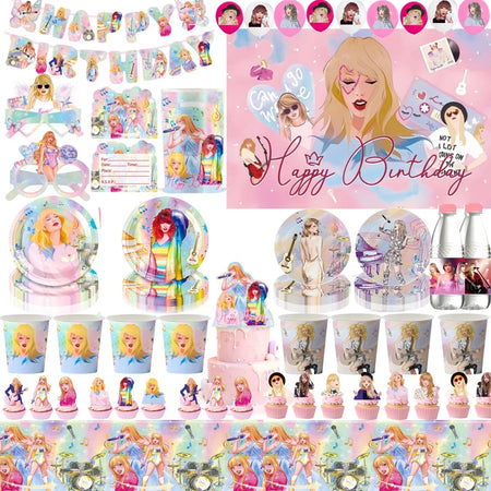 Taylor Swift Birthday Party Decoration Set - Disposable Tableware &amp; Supplies
