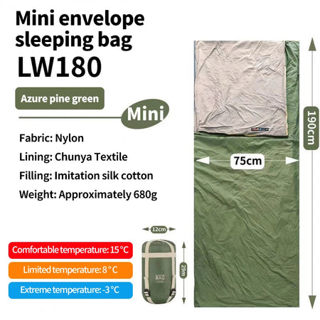Camping Ultralight Compact Sleeping Bag &ndash; Waterproof Green 180L