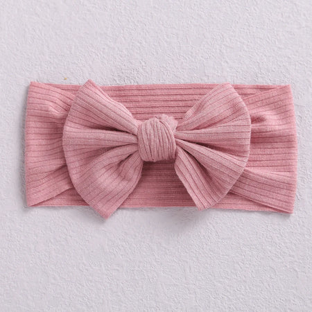 A&amp;A Knit Bow Baby Headbands - Soft Nylon Hair Accessories for Girls (21 Colours) 9674-19
