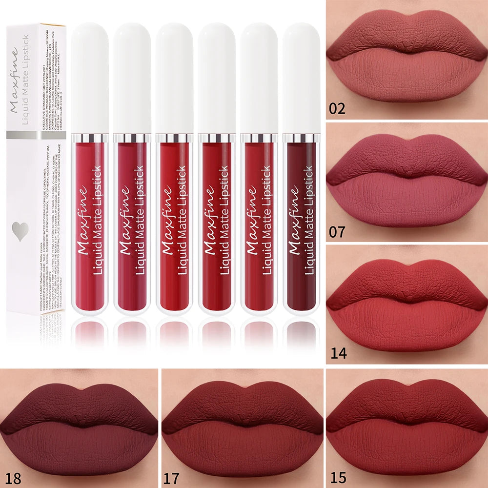 MAXFINE Waterproof Matte Liquid Lipstick - Long-lasting &amp; Moisturising