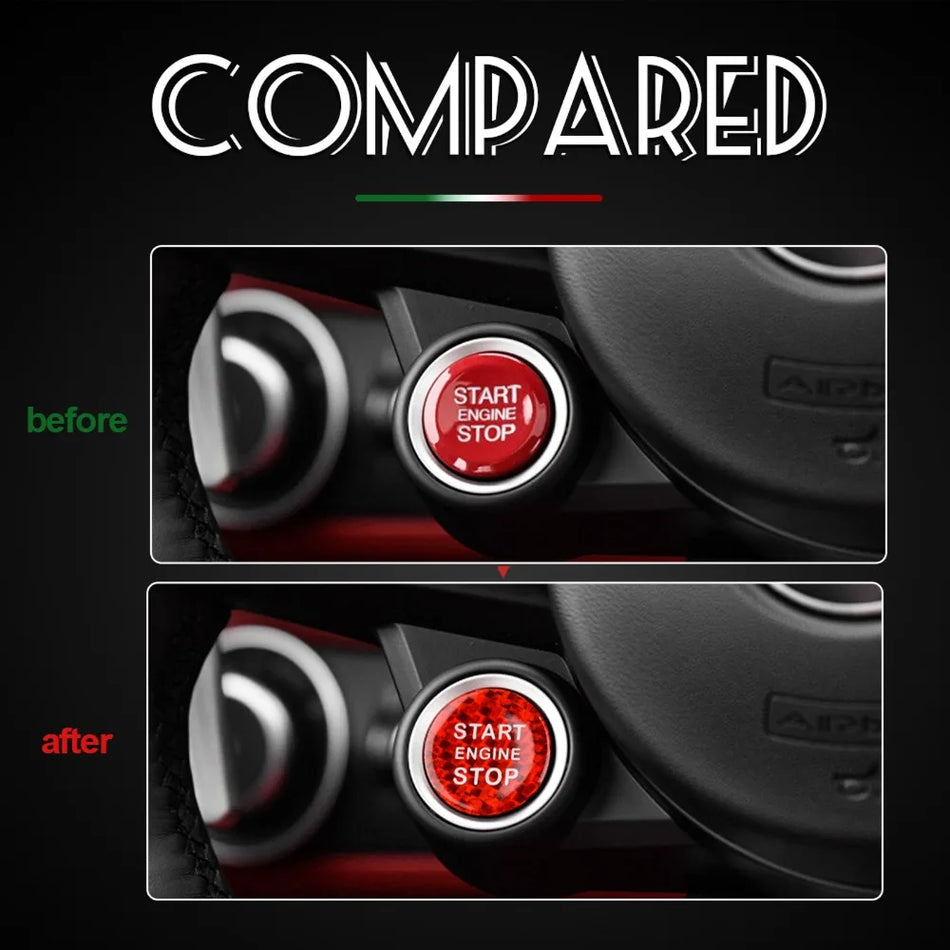 Alfa Romeo Mito 159 156 147 için Karbon Fiber Çalıştırma Düğmesi Kapağı