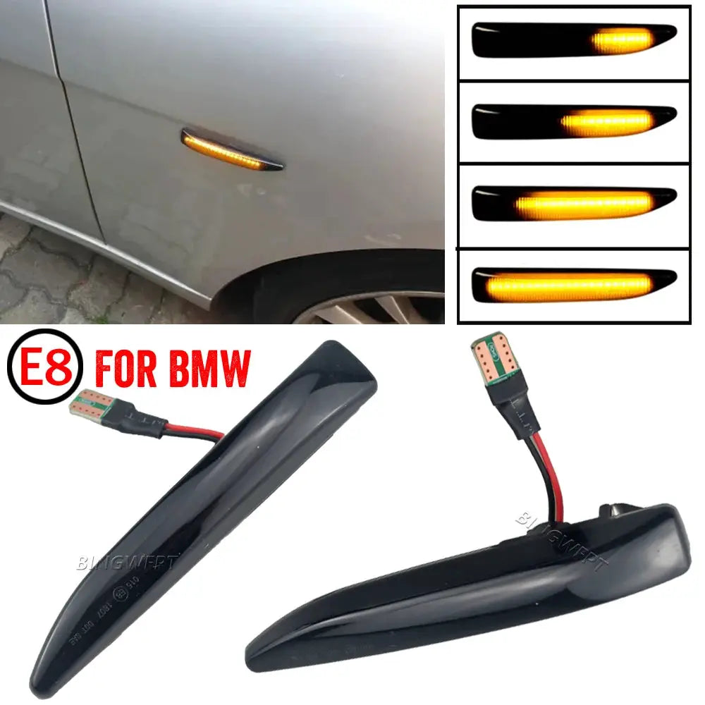 Side Repeater Lamp For BMW 7 Series E65 E66 E67 E68 2002 2003 2004 2005 - 2008 LED Side Marker Lights Dynamic Turn Signal Light by InterCyprus Trading Ltd