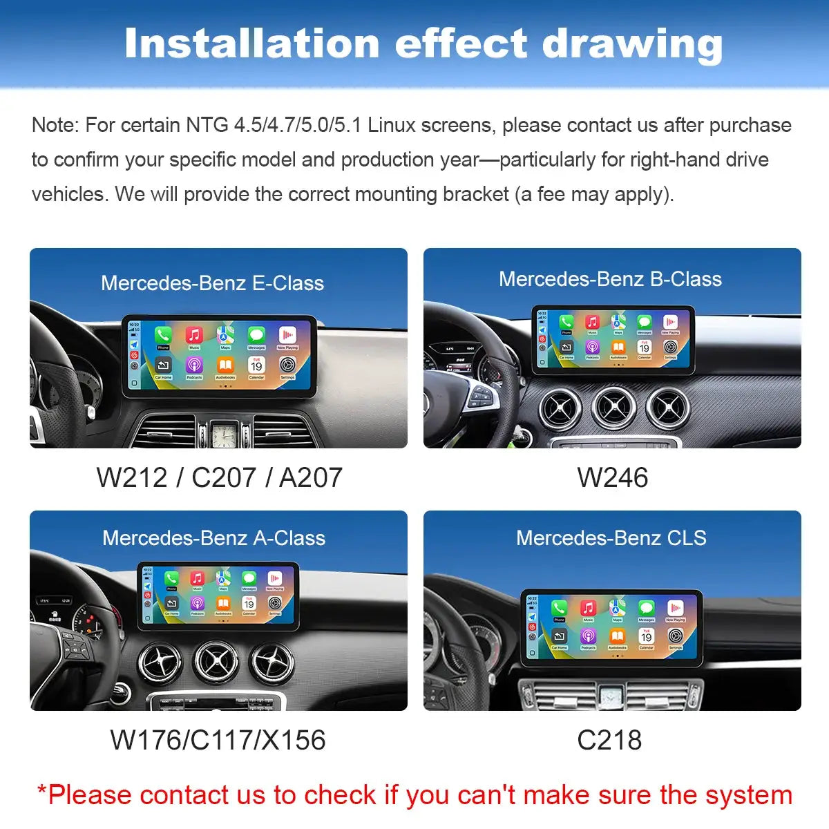 12.3" Ultra Thin Touch Multimedia Screen Wireless CarPlay For Mercedes Benz GLA CLA GLC GLK W205 W176 C117 With Android Auto BT by InterCyprus Trading Ltd