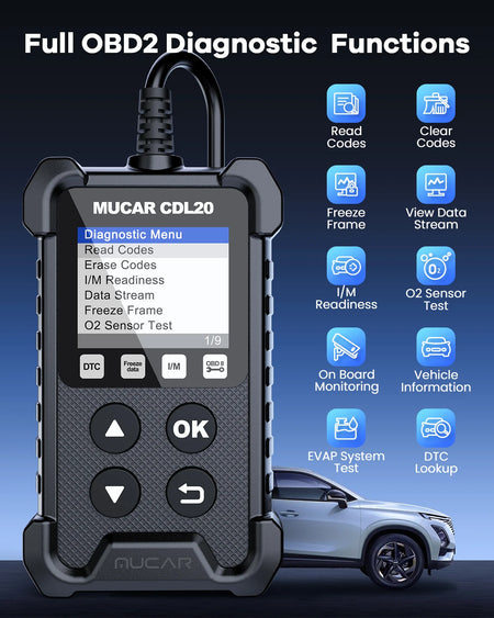 MUCAR CDL20 OBD2 Scanner - Full OBD2 Functions Free Updates
