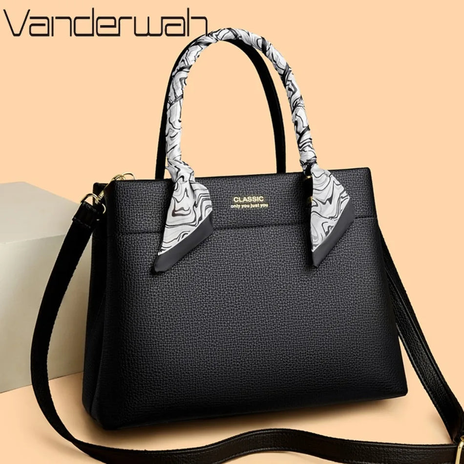 Borsa Tote in Vera Pelle Morbida per Donna, Borsa a Tracolla Casual con Cerniera, Stile Invernale di Lusso