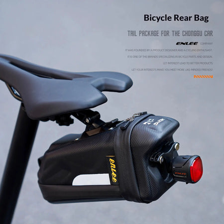 ENLEE Waterproof EVA Hard Shell Bicycle Saddle Bag 1.7L Large Capacity Reflective Striped Under Seat Tail Bag MTB Road Bike by InterCyprus Trading Ltd