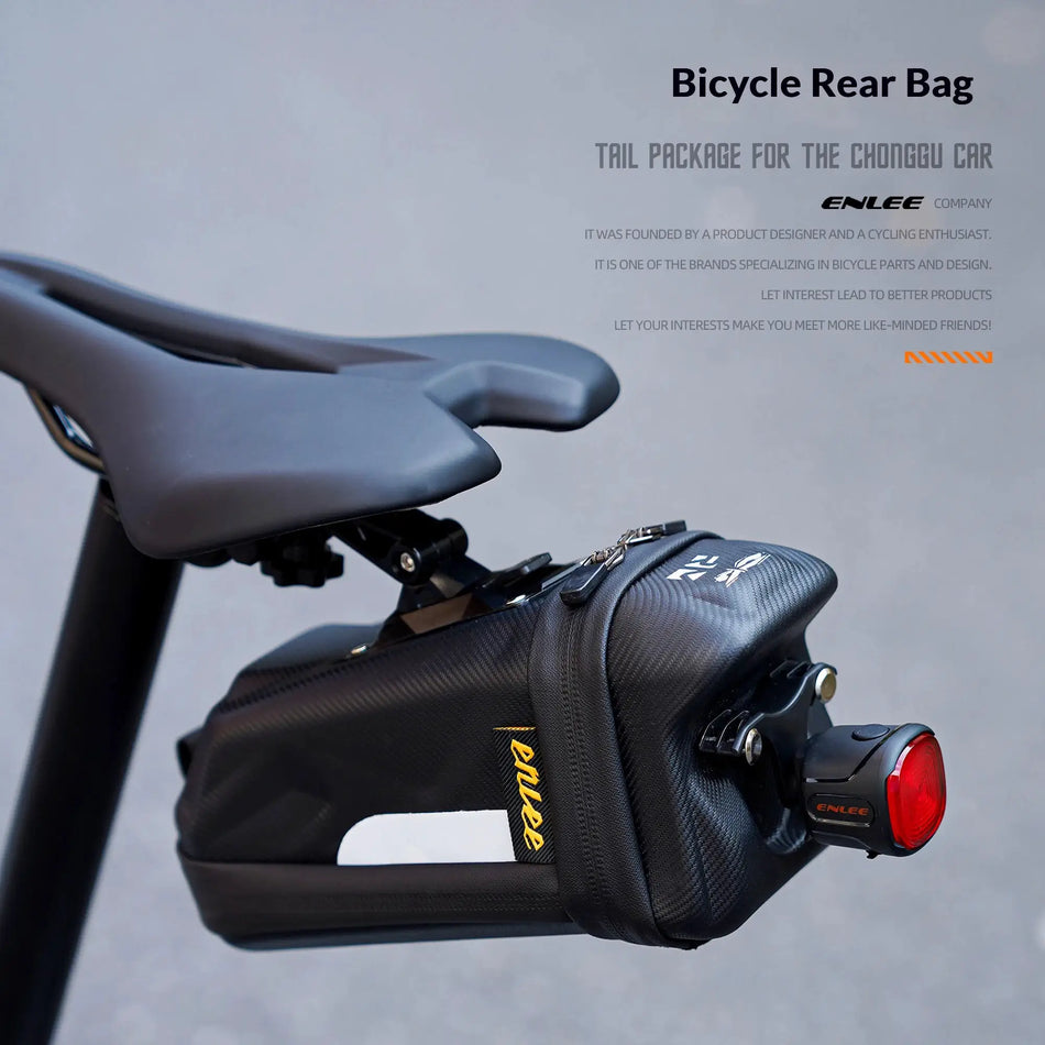 ENLEE Waterproof EVA Hard Shell Bicycle Saddle Bag 1.7L Large Capacity Reflective Striped Under Seat Tail Bag MTB Road Bike by InterCyprus Trading Ltd