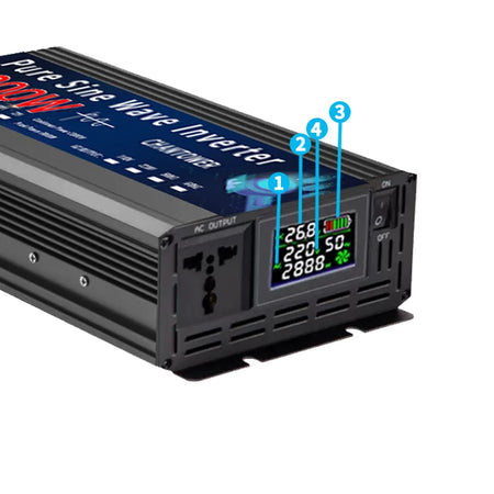 CHANTOWER Pure Sine Wave Inverter - 12V/24V DC to AC, 2000W-5000W