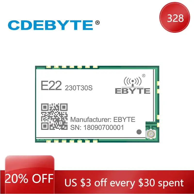 CDEBYTE E22 230T30S V2 LoRa 230MHz SMD Transceiver 30dBm Default Title