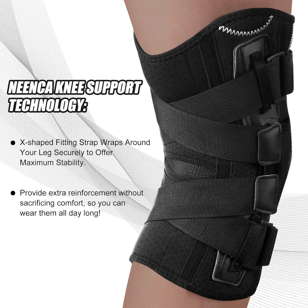 NEENCA Hinged Knee Brace Support for Knee Pain with Side Stabilizers&amp;Gel Pad Arthritis Meniscus Tear Knee Pain Relief, ACL, PCL