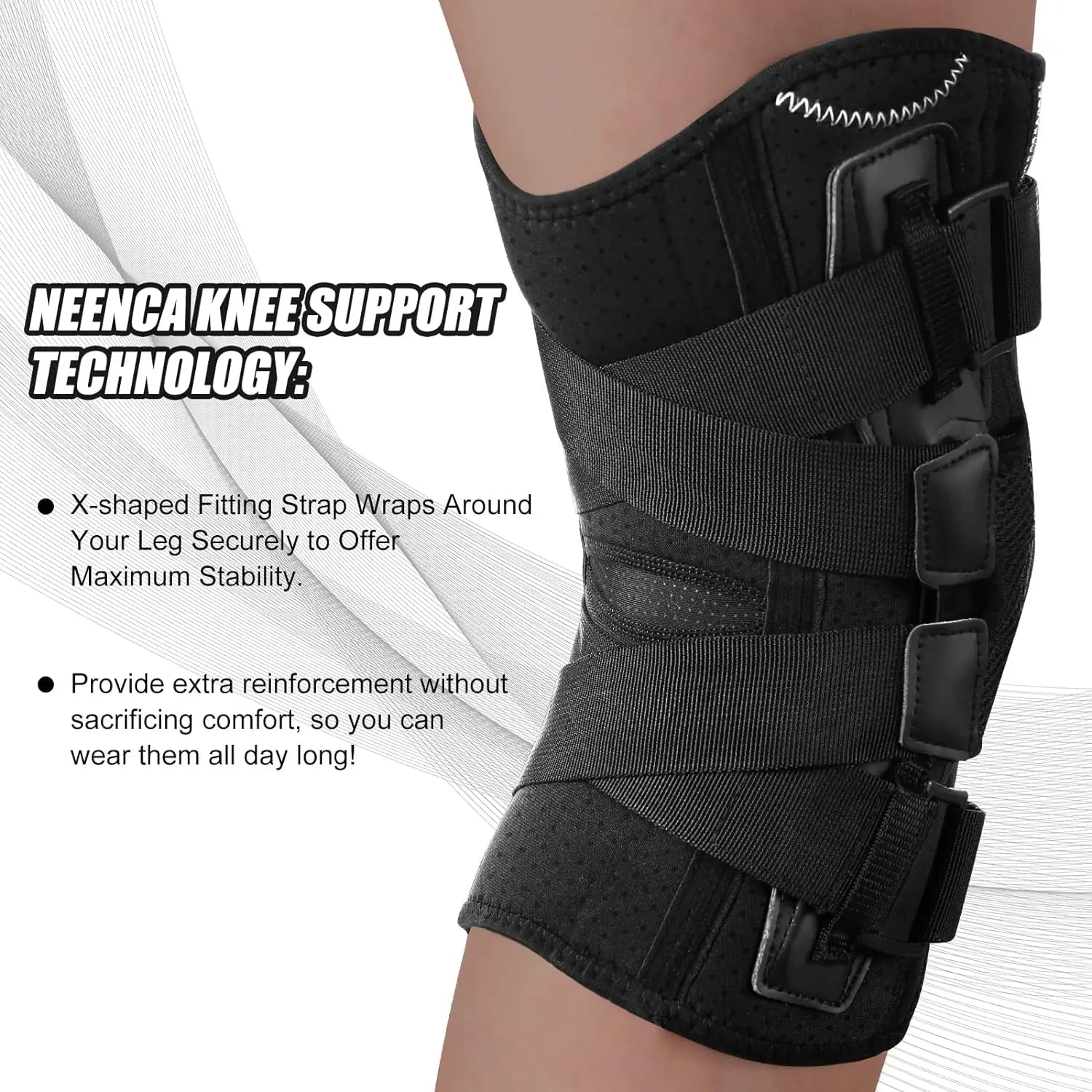 NEENCA Hinged Knee Brace Support for Knee Pain with Side Stabilizers&amp;Gel Pad Arthritis Meniscus Tear Knee Pain Relief, ACL, PCL