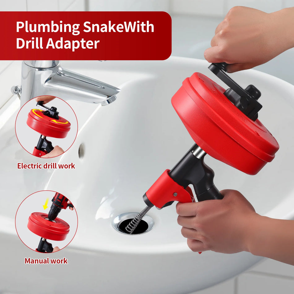 Automaattinen 10m Viemärin Puhdistusspiraali Porakone Liittimellä