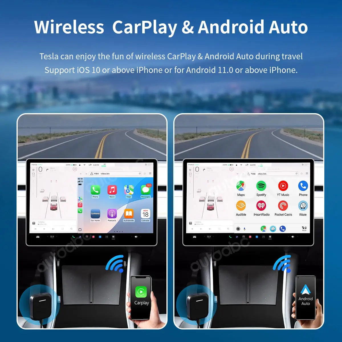 AUTOABC Wireless Browser Android Smart Ai Box Adapter For Tesla Model 3 Y X S Dual Wifi/Bluetooth Android 13 Multimedia by InterCyprus Trading Ltd