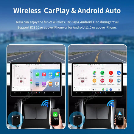 AUTOABC Wireless Browser Android Smart Ai Box Adapter For Tesla Model 3 Y X S Dual Wifi/Bluetooth Android 13 Multimedia by InterCyprus Trading Ltd