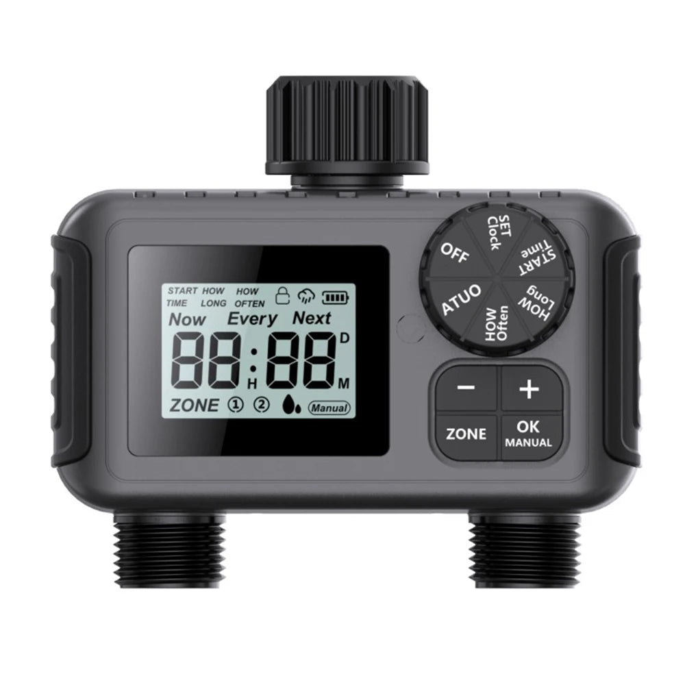 Automatic Irrigation Watering Timer &ndash; Programmable LCD Display Dual Outlets