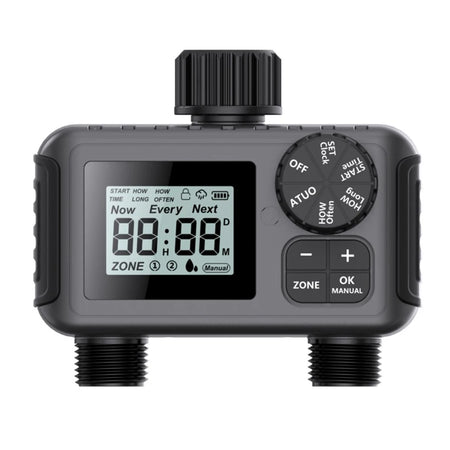 Automatic Irrigation Watering Timer &ndash; Programmable LCD Display Dual Outlets