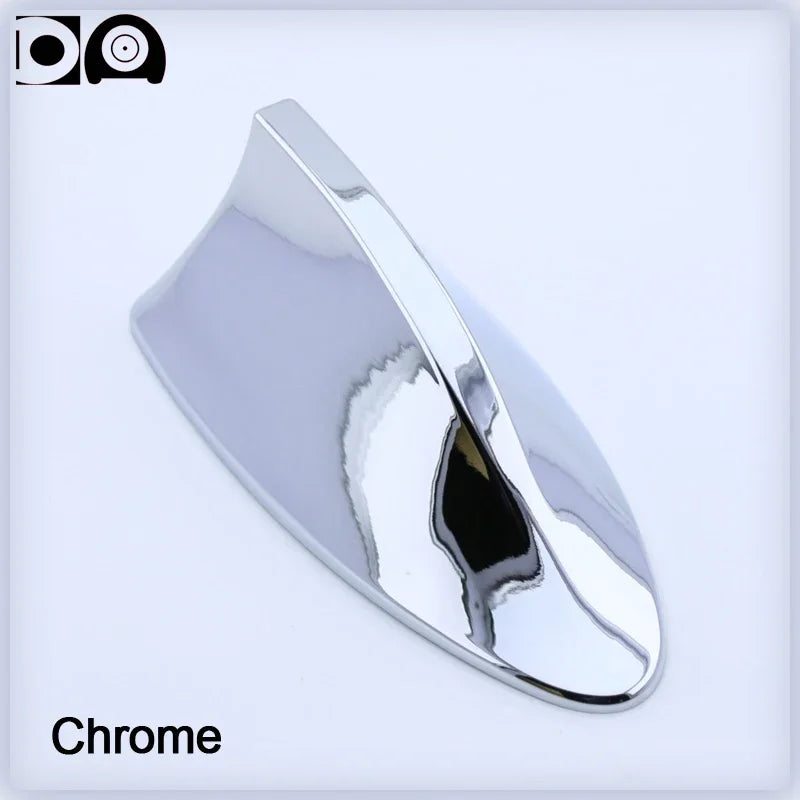Universal Shark Fin Antenna &ndash; Enhanced FM/AM Radio Signal Chrome