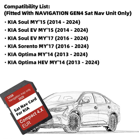 Navigation GEN4 Maps Europe UK 2025 for Kia &ndash; Updated Maps CHINA / for KIA Compact 4.X