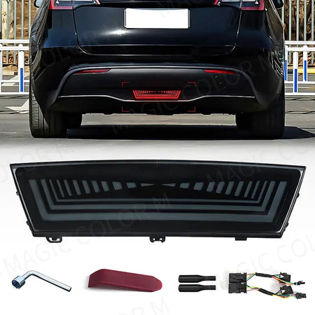 For Tesla Model Y 2019 2020 2021 2022 3-in-1 Functions Rear Running Light Brake Dynamic Yellow Turn Signal Lamp LED Pilot Light by InterCyprus Trading Ltd
