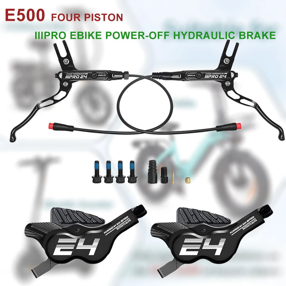 IIIPRO E500 hydraulisk skivebremse sæt, aluminium CNC, for 1100mm, bag 1850mm