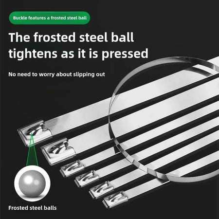 Heavy Duty Self-Locking Stainless Steel Cable Ties - Heat Proof &amp; Reusable