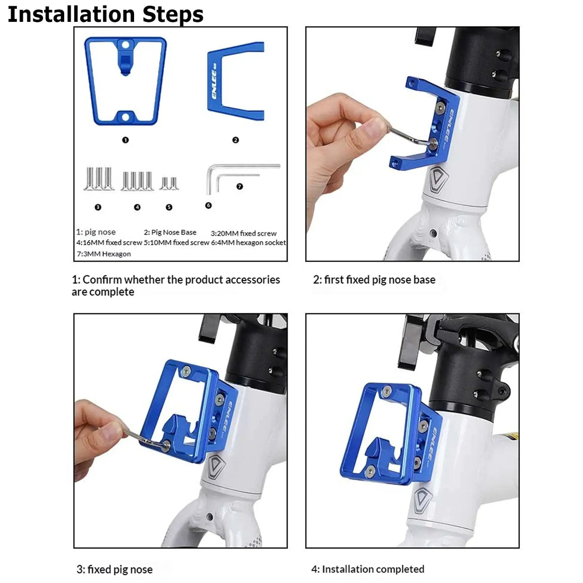 ENLEE Folding Bicycle Front Bag Raised Base Aluminum Alloy Front Carrier Mount Adapter Raiser For Dahon Brompton Folding Bike by InterCyprus Trading Ltd