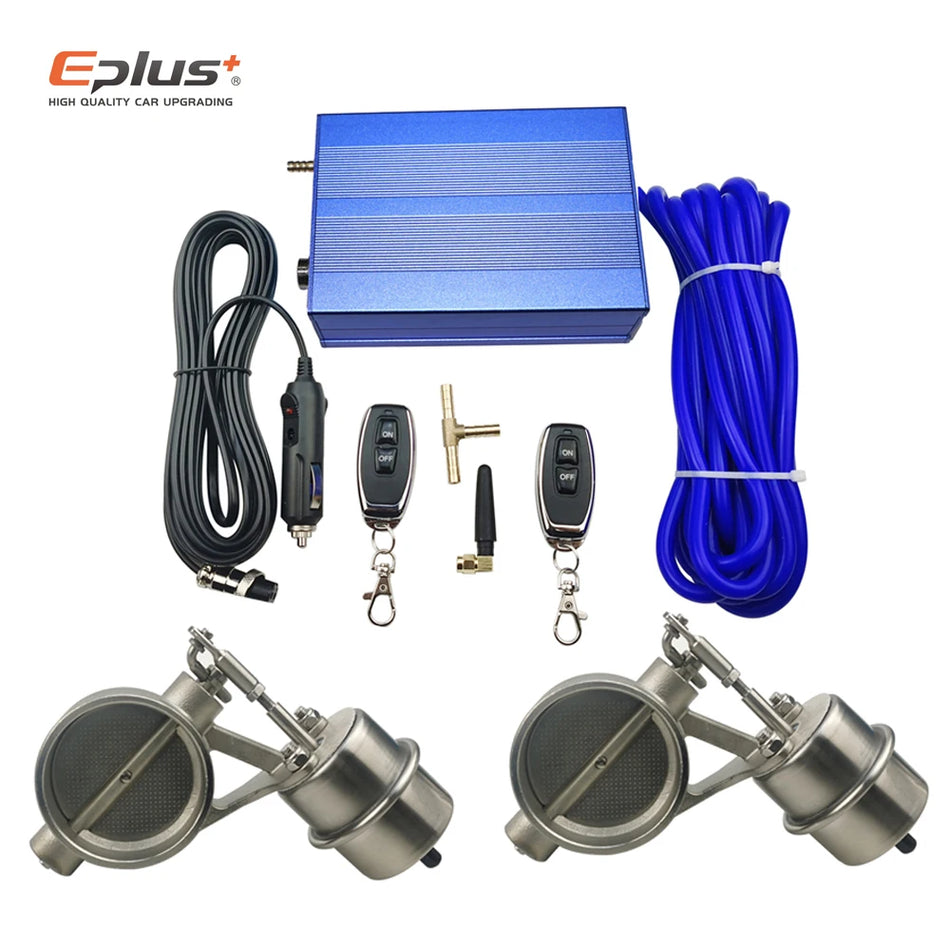 Controlador de Válvula de Escape Universal em Alumínio para Carro 51 63 76mm Azul