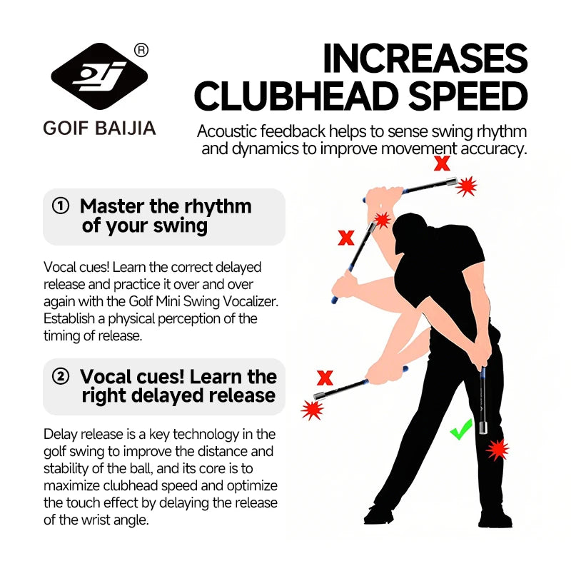 Golf Bat Introduction BAIJIAGolf Mini Impact Bat; Golf Physical Acoustics Trainer; Quick ...