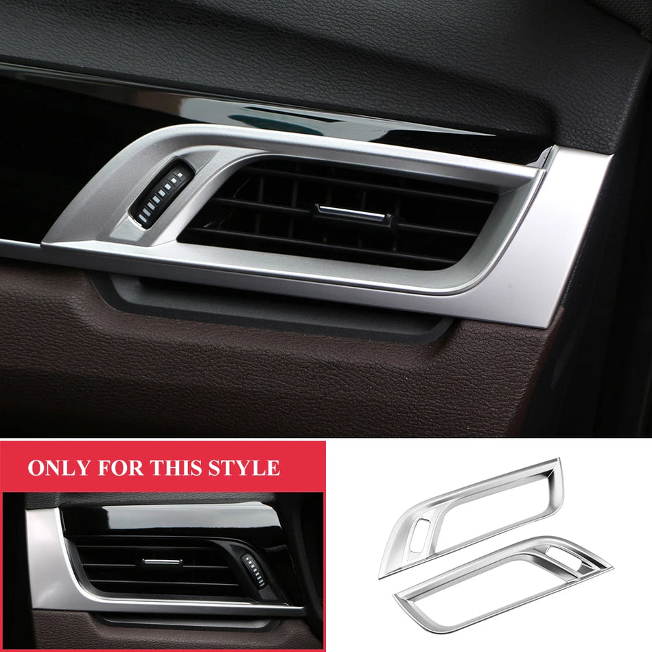 Air Vent Covers for BMW X1 F48 2016-2020 ABS Chrome Finish 2-Piece Set for Interior Upgrade