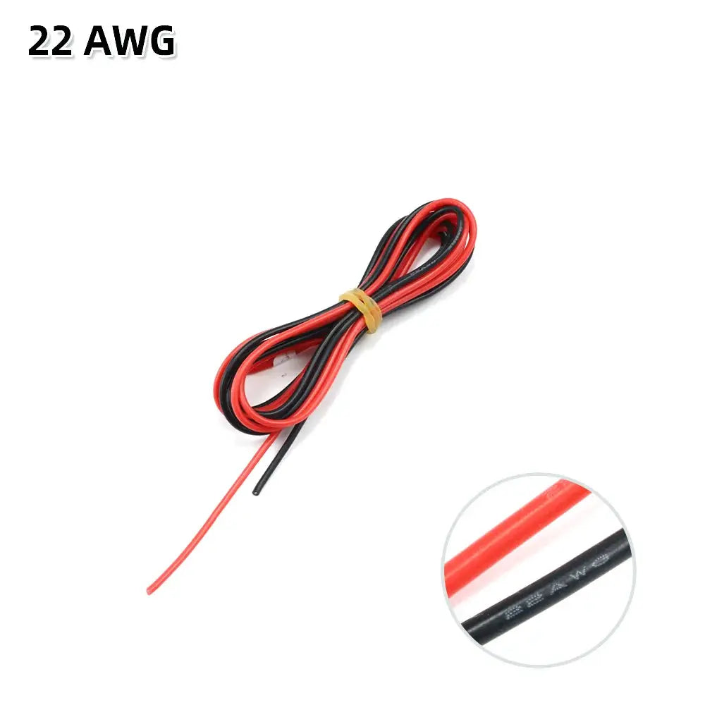 2 Meter Silicon Wire 8 10 12 14 16 18 20 22AWG Heatproof Soft Silicone Silica Gel Wire Cable (1Meter Red+1Meter Black) ) by InterCyprus Trading Ltd