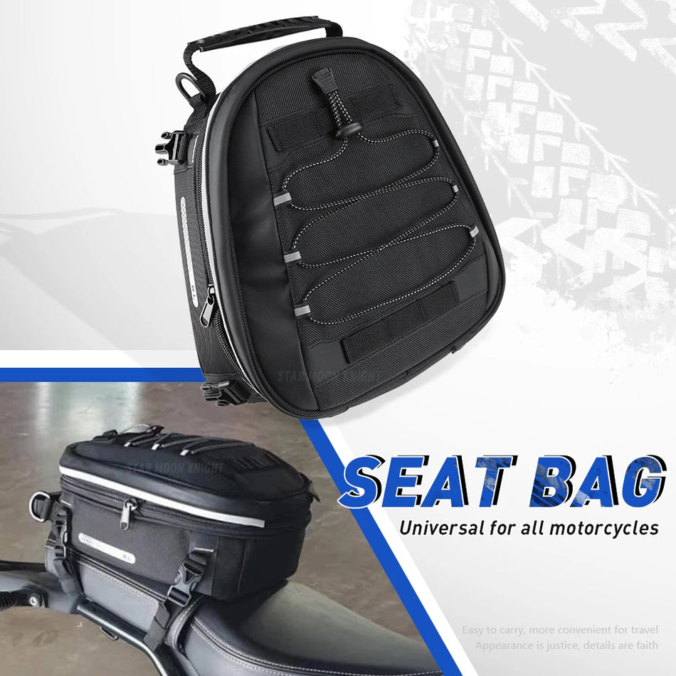 Borsa posteriore per moto BMW, Yamaha, Honda, Suzuki con tracolla, bagaglio posteriore in nylon per sedile