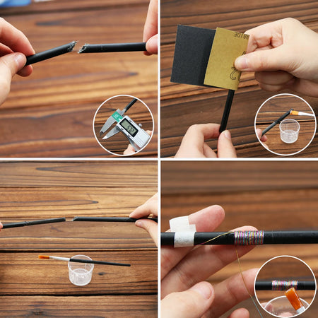 Complete Fishing Rod Repair Kit with Carbon Fiber Sticks and Epoxy