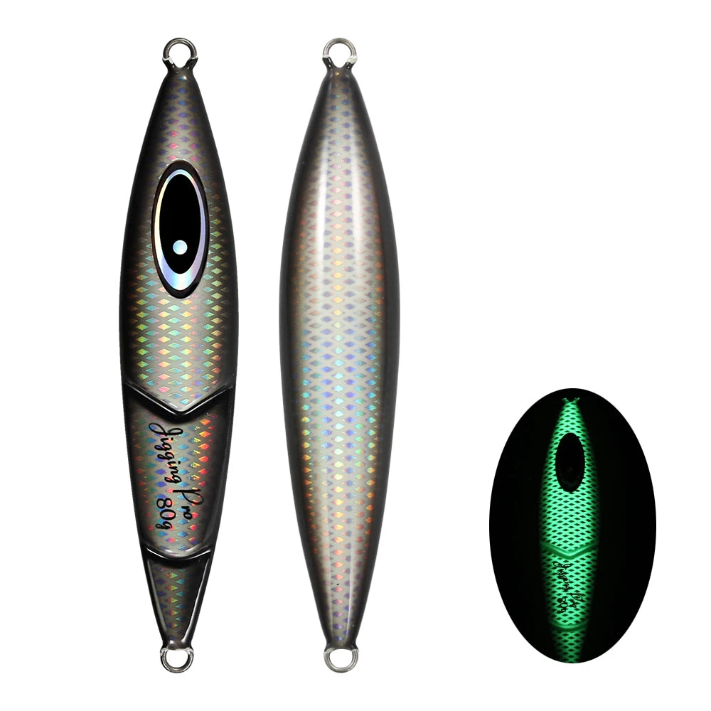 JIGGING PRO Slow Jigging Lure - 80g, 100g, 120g, 150g Saltwater Fishing Jigs Black / 100g