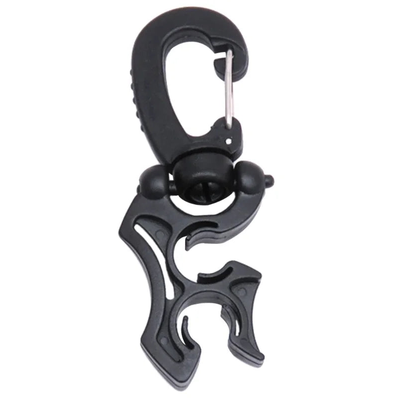 Scubas Diving Double Hose Holder Clip - Secure Your Dive Gear with Ease Black 10x10mm