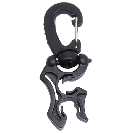 Scubas Diving Double Hose Holder Clip - Secure Your Dive Gear with Ease Black 10x10mm