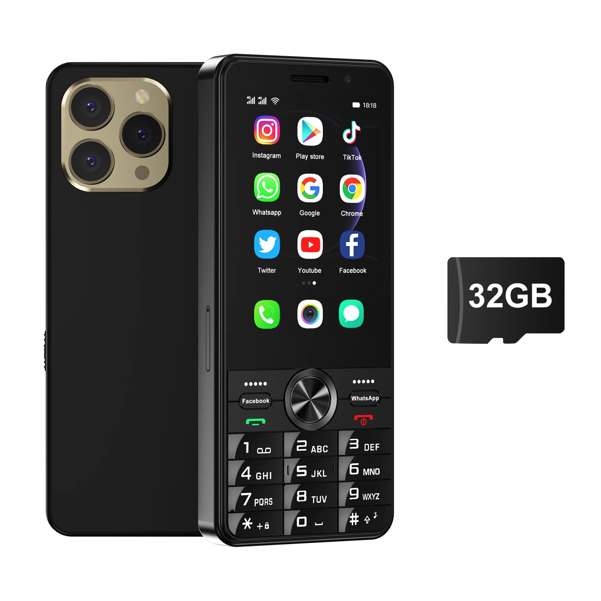 SERVO F24 PRO &ndash; 4G LTE Android Smartphone With Play Store Black N 32GB TF card / 16g / 2 G