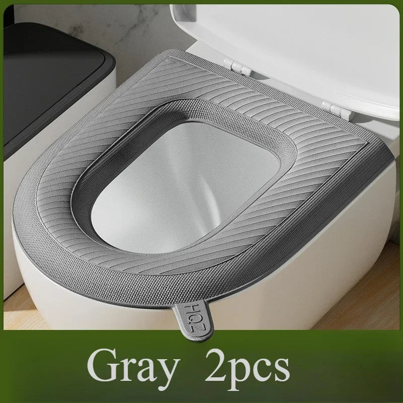 2Pcs High Foam Waterproof Toilet Seat Cover &ndash; Washable