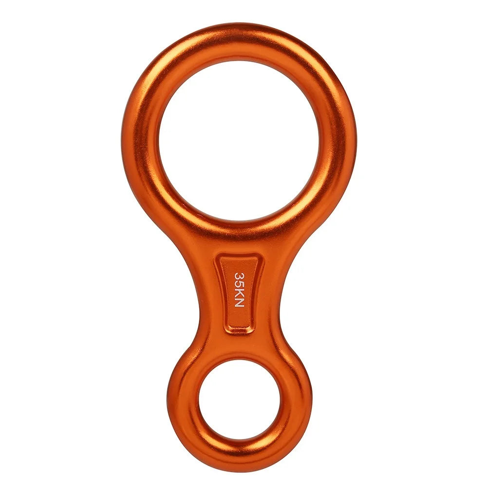 Rock Climbing Carabine 8 Shape Descender &ndash; Ultra Strong 35kN Orange