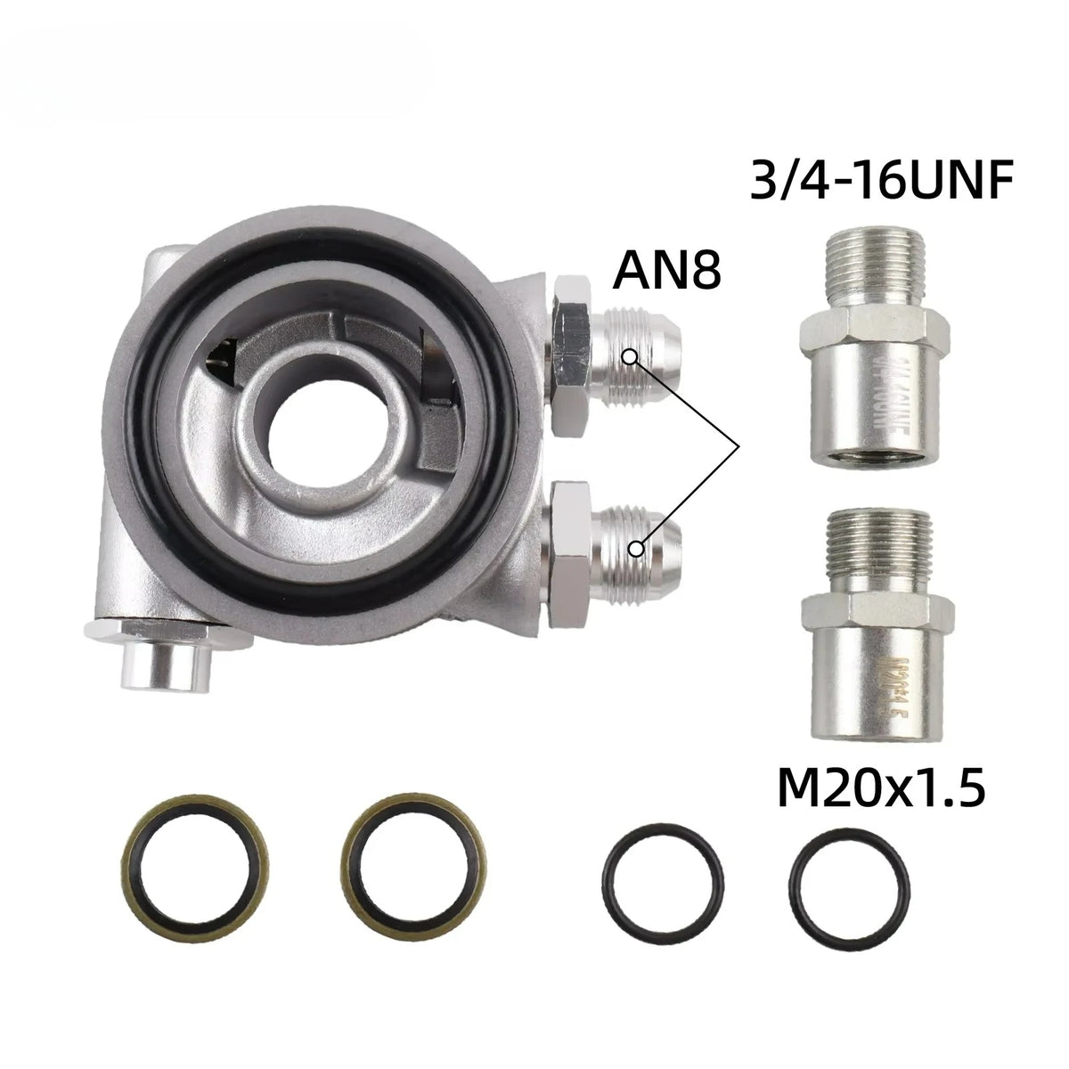 Heavy Duty Aluminum AN8 and AN10 Oil Cooler Sandwich Plate Adapter by InterCyprus Trading Ltd