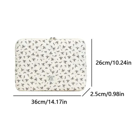 Maple Leaf Fluffy Padded Laptop Sleeve Embroidered Case