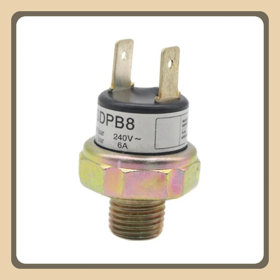 Interrupteur de pression de compresseur d'air SDPB8 240V 6A, 6-8 Bar Off On Filetage de 13.2mm
