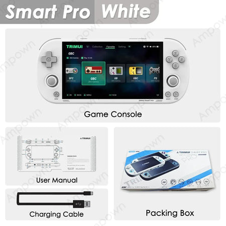 Trimui Smart Pro Handheld Game Console &ndash; Long Battery Life White / 256G(13K Games)