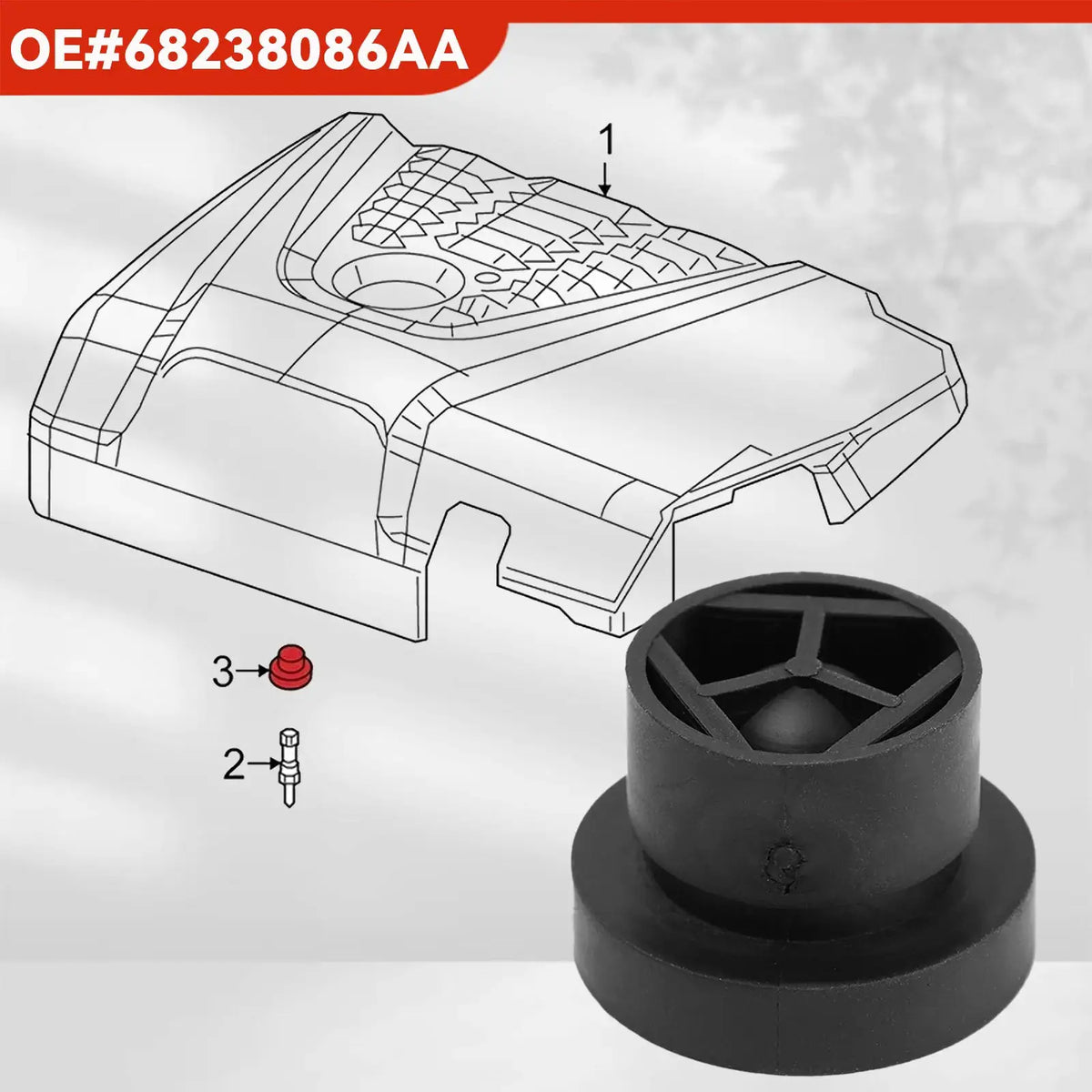 Front Engine Cover Grommet Mounting Rubber Buffer Stopper Pad For Jeep 2014 - 2021 Dodge Chrysler Ram Alfa Romeo 068238086AA 4X by InterCyprus Trading Ltd